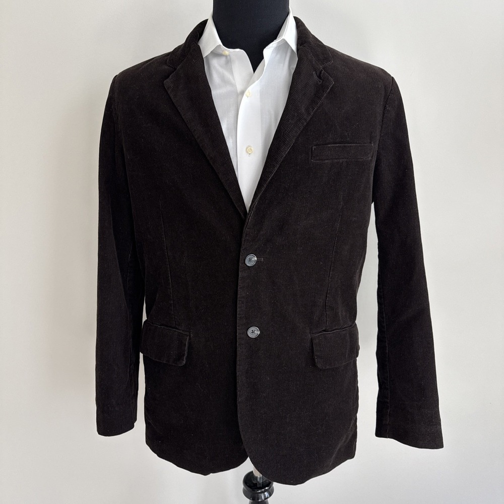 Gap Corduroy Blazer‎ Jacket Mens L Brown Classic Casual Preppy Y2K Coat